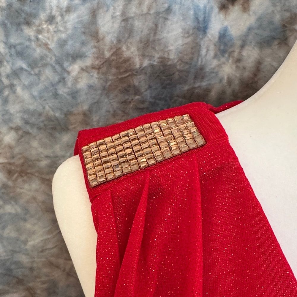 Alexa B Red Sleeveless Cowl Neck Maxi sz 8 - Picture 3 of 7